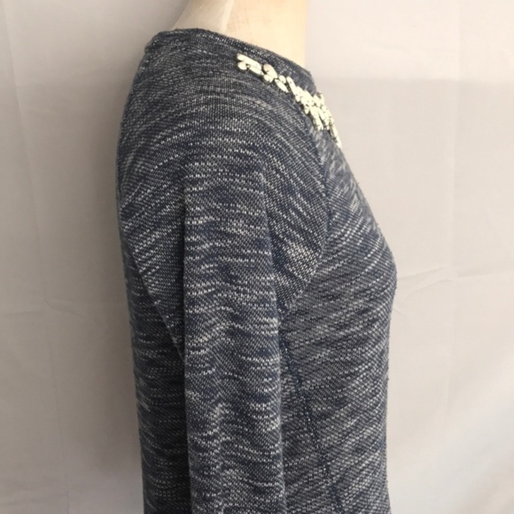 Anthropology Beaded Neck Cotton Long Sleeve Top‎ - Picture 3 of 4